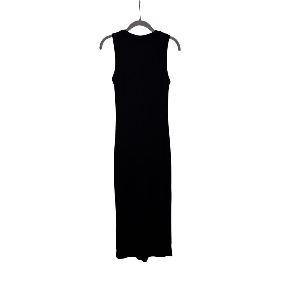Stradivarius Black Sleeveless Ribbed Midi Dress S - Picture 7 of 8